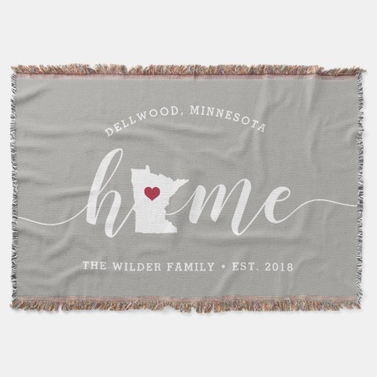 Gepersonaliseerde Minnesota Home State Deken (Voorkant)