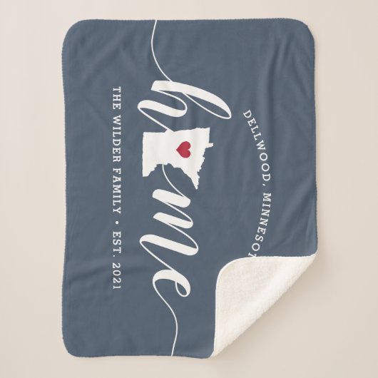 Gepersonaliseerde Minnesota Home State Sherpa Deken (Voorkant)