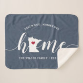 Gepersonaliseerde Minnesota Home State Sherpa Deken (Voorkant (horizontaal))