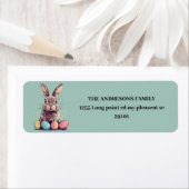 Gepersonaliseerde  Mint Bunny & Egg Easter Etiket (Insitu)