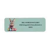 Gepersonaliseerde  Mint Bunny & Egg Easter Etiket (Voorkant)