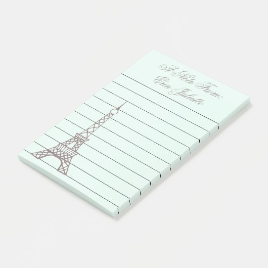 Gepersonaliseerde Mint Eiffel Tower Post Het merkt Post-it® Notes (Schuin)