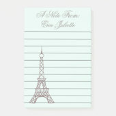 Gepersonaliseerde Mint Eiffel Tower Post Het merkt Post-it® Notes (Voorkant)