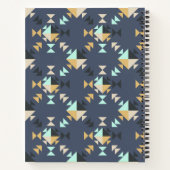 Gepersonaliseerde mint Gold- en zwarte geometrisch Notitieboek (Achterkant)