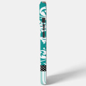 Gepersonaliseerde Mint Green Damask Case-Mate iPhone Case (Achterkant / Links)