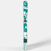 Gepersonaliseerde Mint Green Damask Case-Mate iPhone Case (Achterkant / Rechts)