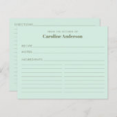 Gepersonaliseerde Mint Green Favoriete Recept Chef (Voorkant / Achterkant)