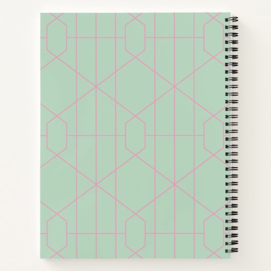 Gepersonaliseerde Mint Green Geometric Notes lijst Notitieboek (Achterkant)