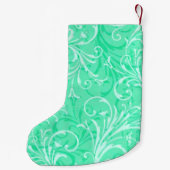 Gepersonaliseerde Mint Green-kerststop Kleine Kerstsok (Achterkant)