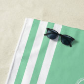Gepersonaliseerde Mint Green Nautisch Strandhuis Strandlaken (In situ)