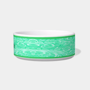 Gepersonaliseerde Mint Green Ornamental Pet Bowl Voerbakje