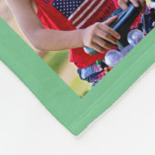 Gepersonaliseerde Mint Green Photo Collage Monogra Fleece Deken (Hoek)