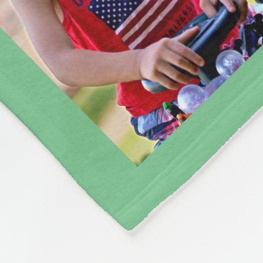 Gepersonaliseerde Mint Green Photo Collage Monogra Fleece Deken (Hoek)