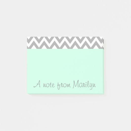 Gepersonaliseerde Mint Green Post It Notes Kantoor (Voorkant)