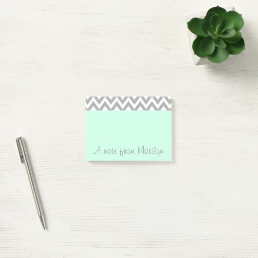 Gepersonaliseerde Mint Green Post It Notes Kantoor (Kantoor)
