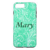 Gepersonaliseerde Mint Green Sierlijke iPhone 7 Ho Case-Mate iPhone Case (Achterkant)