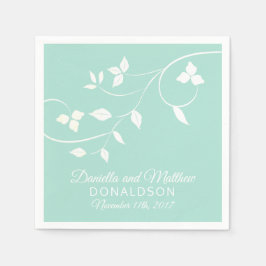 Gepersonaliseerde Mint Green Vine bruiloft Servet