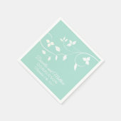 Gepersonaliseerde Mint Green Vine bruiloft Servet (Hoek)