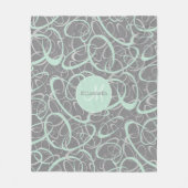 gepersonaliseerde mint grijze funky loops fleece deken (Voorkant)