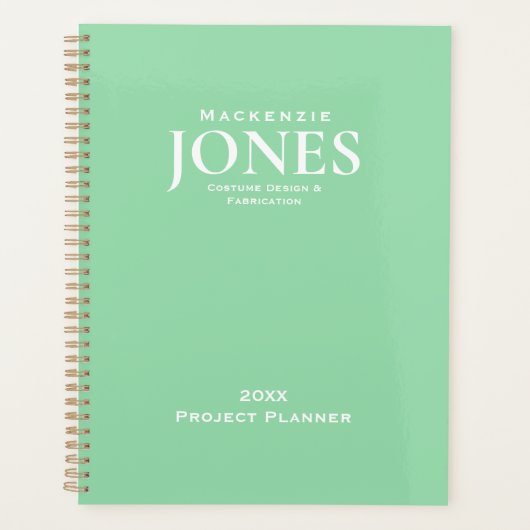 Gepersonaliseerde Mint Groen | Business Planner (Voorkant)