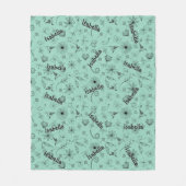 Gepersonaliseerde Mint Groene Naam Deken - Custom (Voorkant)