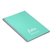 Gepersonaliseerde mintgroene minimalist notitieboek (Rechterzijde)