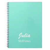 Gepersonaliseerde mintgroene minimalist notitieboek (Voorkant)
