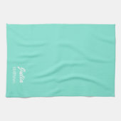 Gepersonaliseerde mintgroene minimalist theedoek (Horizontaal)