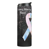 Gepersonaliseerde miskraam verlies roze & blauw li thermosbeker (Gedraaid links)