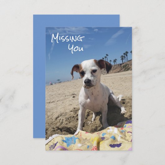 Gepersonaliseerde Missing You Dog Kaart (Voorkant / Achterkant)
