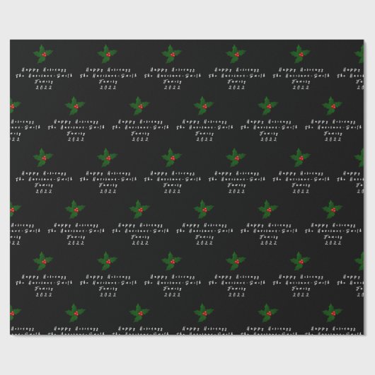 Gepersonaliseerde Mistletoe Gift Wrap HAMbyWG Cadeaupapier (Vlak)