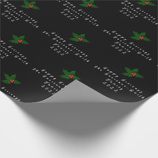 Gepersonaliseerde Mistletoe Gift Wrap HAMbyWG Cadeaupapier (Hoek)