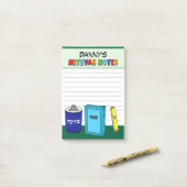 Gepersonaliseerde mitswa items - Groen Post-it® Notes (Op bureau)