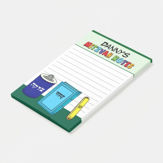 Gepersonaliseerde mitswa items - Groen Post-it® Notes (Schuin)