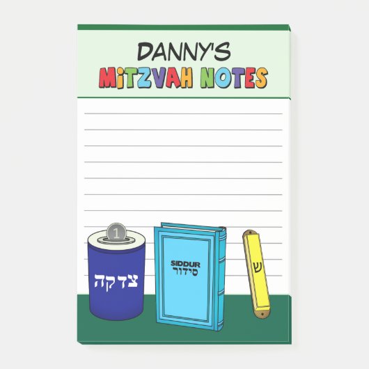 Gepersonaliseerde mitswa items - Groen Post-it® Notes (Voorkant)