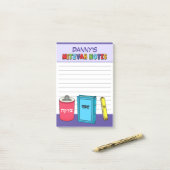 Gepersonaliseerde mitswa items - Paarse Post-it® Notes (Op bureau)