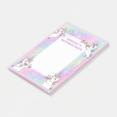 Gepersonaliseerde Mitswa Note Roze Eenhoorn Notiti (Schuin)