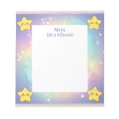 Gepersonaliseerde Mitswa Notes Rainbow Stars Notit Notitieblok (Voorkant)