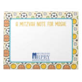 Gepersonaliseerde Mitzvah Note- Sport Notitieblok (Voorkant)