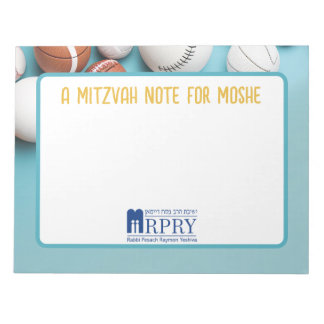 Gepersonaliseerde Mitzvah Note- Sport Notitieblok