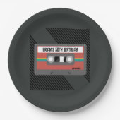 Gepersonaliseerde Mix Tape Round Papieren Bordje (Voorkant)