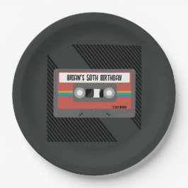 Gepersonaliseerde Mix Tape Round Papieren Bordje