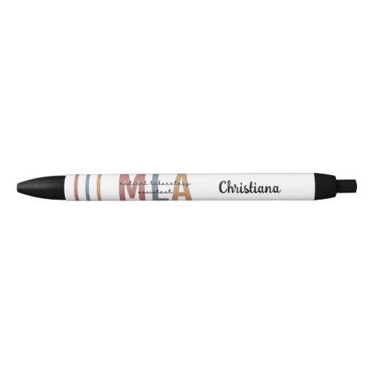 Gepersonaliseerde MLA Medische Laboratoriumassiste Zwarte Inkt Pen (Voorkant)