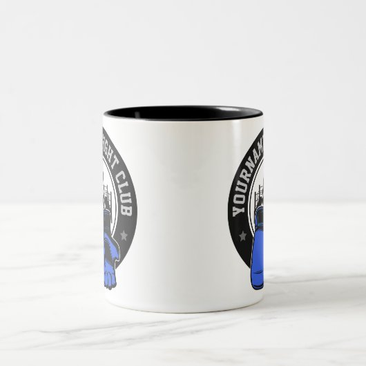 Gepersonaliseerde MMA Mixed Martial Arts Fight Clu Tweekleurige Koffiemok (Center)