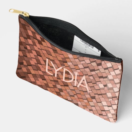 Gepersonaliseerde Mocha Mousse Accessoires Pouch Etui (Open)