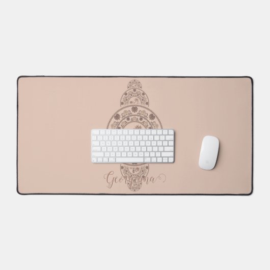 Gepersonaliseerde Mocha Rococo Lotus Siermandala Bureaumat (Keyboard & Muis)