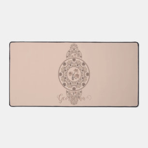 Gepersonaliseerde Mocha Rococo Lotus Siermandala Bureaumat