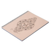 Gepersonaliseerde Mocha Rococo Lotus Siermandala Notitieboek (Linkerzijde)