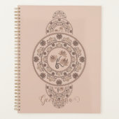 Gepersonaliseerde Mocha Rococo Lotus Siermandala Planner (Voorkant)