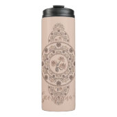 Gepersonaliseerde Mocha Rococo Lotus Siermandala Thermosbeker (Voorkant)